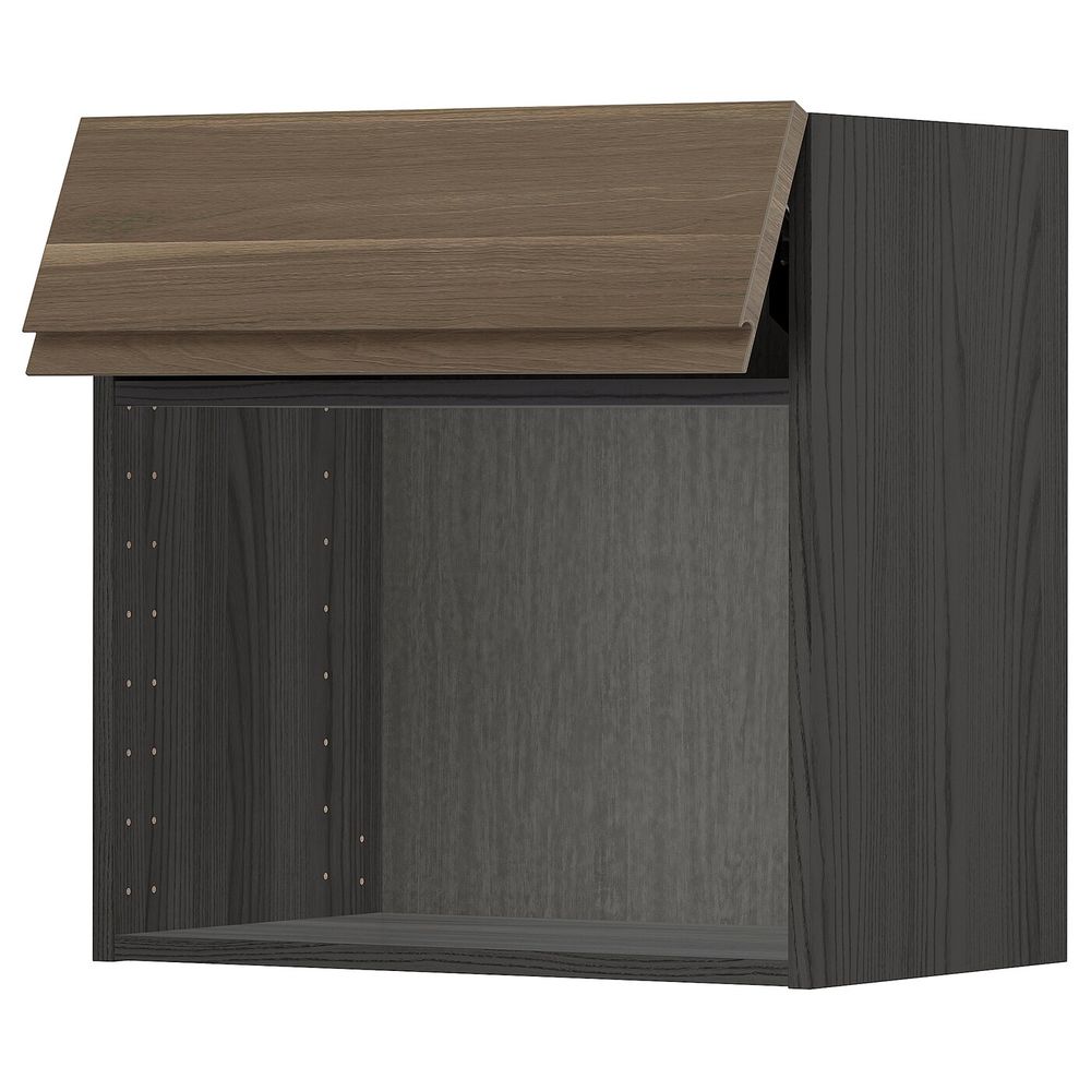 Навесной шкаф для СВЧ-печи, черный, Воксторп грецкий орех 60x60 см IKEA МЕТОД 592.247.86 - схема-чертеж с размерами