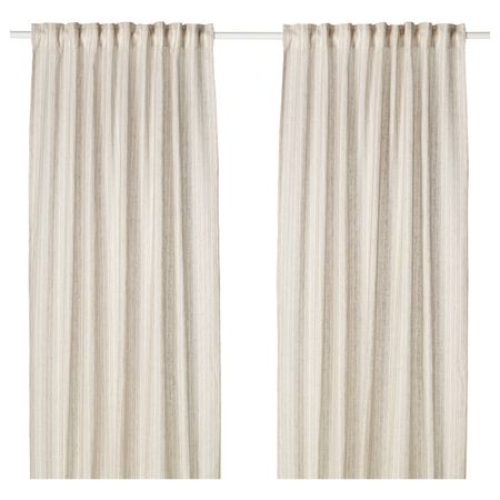 Гардины, 1 пара, бежевый 145x300 см IKEA BIRTINE БИРТИНЕ 603.967.91