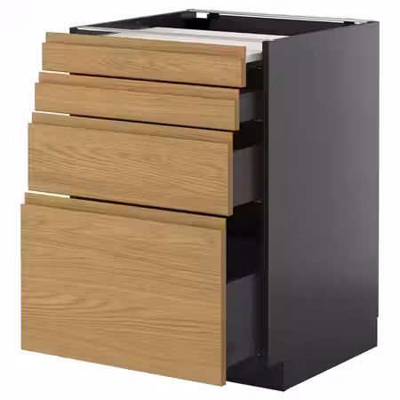 METOD / KNIVSHULT Напольный шкаф с выдвиж панелью/3ящ