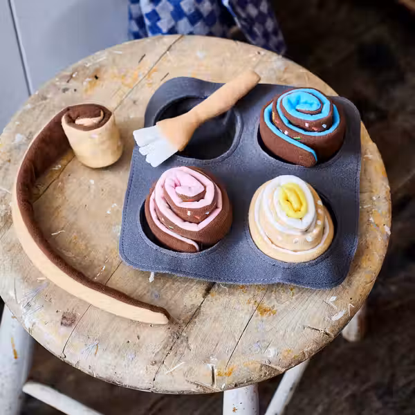 DUKTIG Набор рулетиков, 6 шт. - корица/булочка - схема-чертеж с размерами