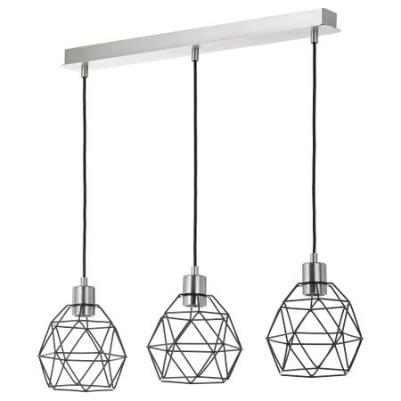 Подвесной светильник, черный, никелированный прямоугольник IKEA BRUNSTA БРЮНСТА, SKAFTET СКАФТЕТ 095.142.41