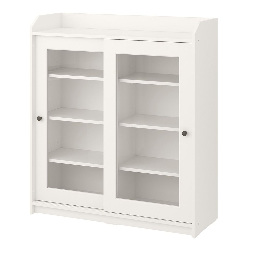 Шкаф-витрина, белый 105x116 см IKEA HAUGA ХАУГА 104.150.80 - фото 1