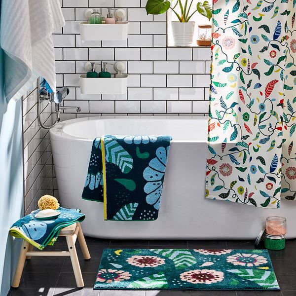 Полотенце, синий/разноцветный 50x100 см IKEA САНДВИЛАН 304.304.90 - схема-чертеж с размерами