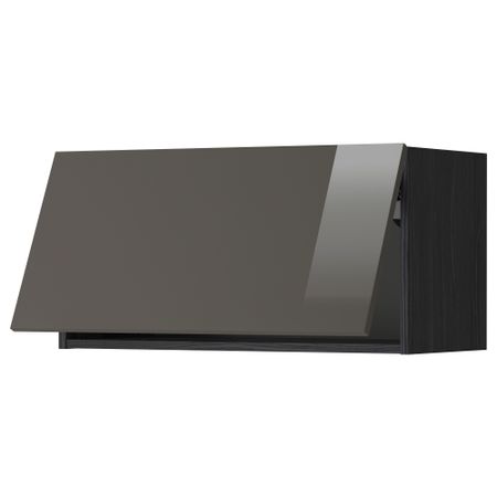 Горизонтальный навесной шкаф МЕТОД, черный, Рингульт серый