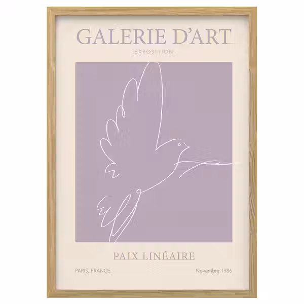 RÖDALM РЁДАЛЬМ Рама с постером - Paix Lineaire 50x70 см - фото 1
