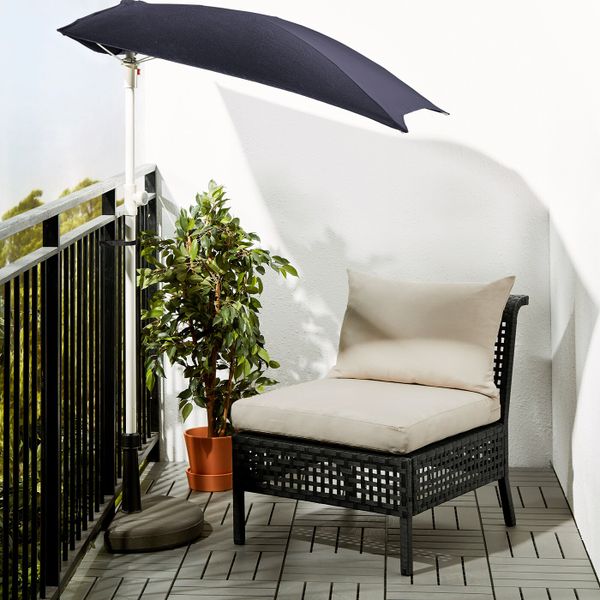 Садовое легкое кресло, черно-коричневый/Холло бежевый 62x80x85 см IKEA КУНГСХОЛЬМЕН 292.288.04 - фото 2