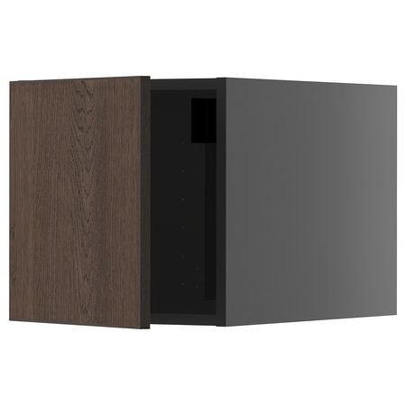 METOD Верхний шкаф - черно-серый/Sinarp коричневый 40x40 см