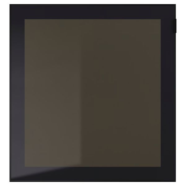 GLASSVIK Стеклянная дверь - чёрный/дымчатое стекло 60x64 см - фото 1