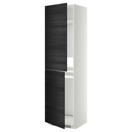 Высокий шкаф для холодильник/мороз, белый, Тингсрид черный 60x60x220 см IKEA МЕТОД 992.248.74