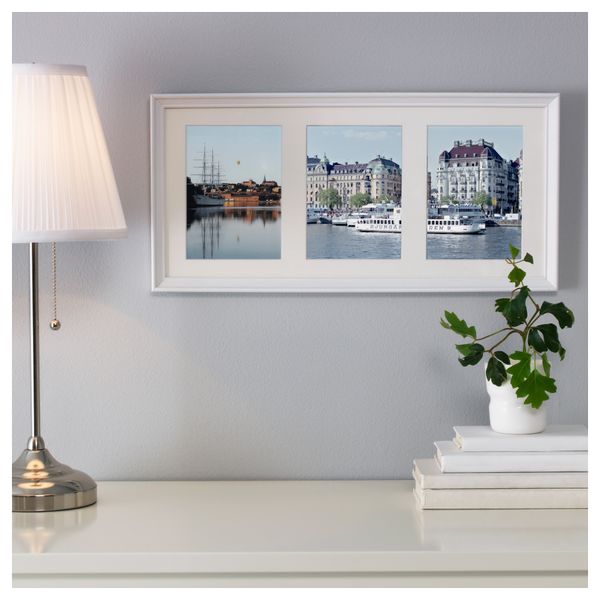 Рама для 3 картин КНОППЭНГ, белая морилка (50x23 см) - схема-чертеж с размерами