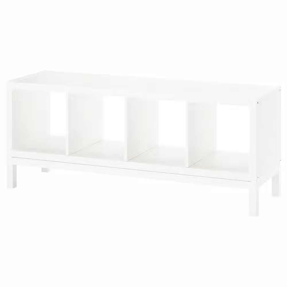 KALLAX Стеллаж с основанием - белый/белый 147x59 см - фото 1