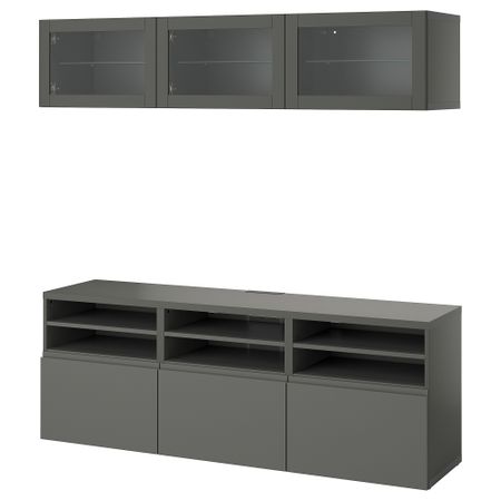 Шкаф для ТВ, комбинированный, стекляные дверцы IKEA BESTÅ БЕСТО 995.079.10
