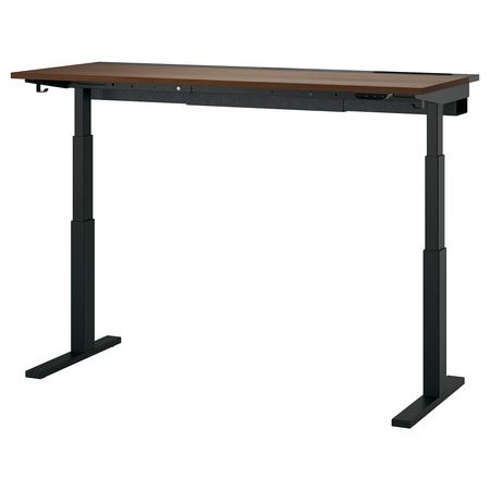 MITTZON Стол/трансф - электрический шпон грецкого ореха/чёрный 160x60 см