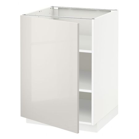 Напольный шкаф с полками, белый/Рингульт светло-серый 60x60 см IKEA METOD МЕТОД 094.457.09