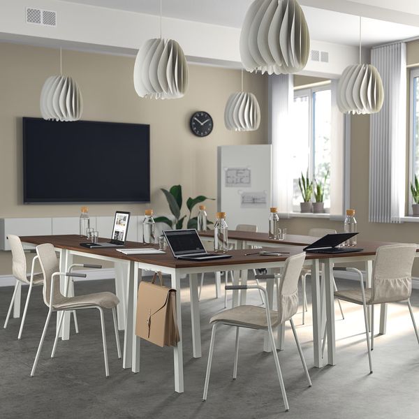 MITTZON Конференц-стол - шпон грецкого ореха/белый 120x68x75 см - фото 2