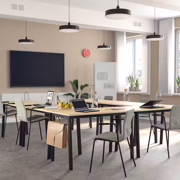 MITTZON МИТТЗОН Конференц-стол - березовый шпон/чёрный 120x68x75 см - фото 2