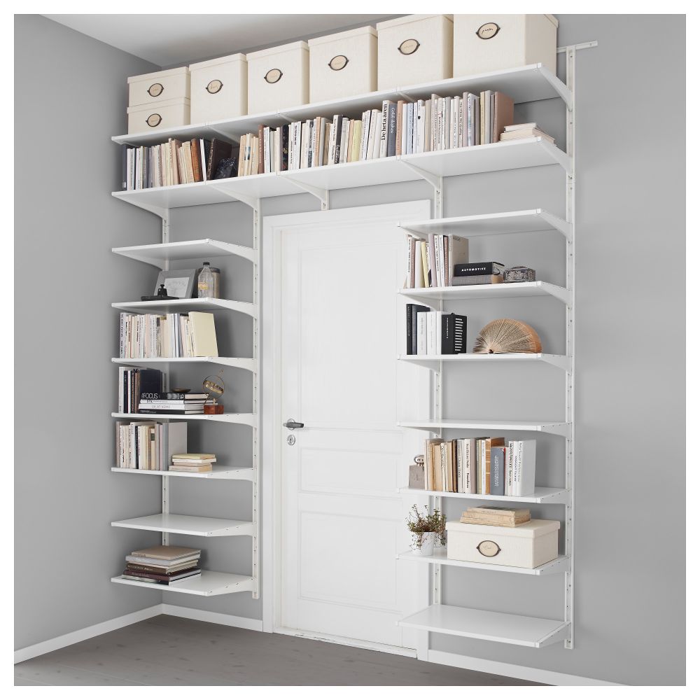 Настенная шина, полки АЛЬГОТ, белый (242x41x199 см) - фото 1