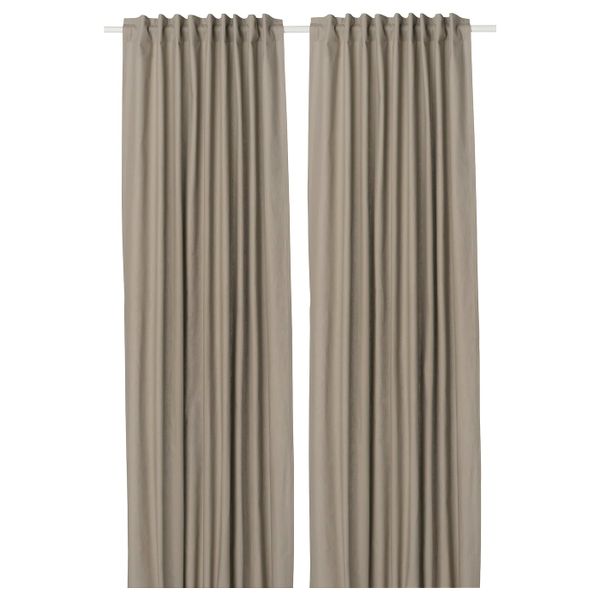 Затемняющие гардины, 2 шт., темно-бежевый 145x300 см IKEA KALKFLY КАЛКФЛАЙ 004.539.68 - фото 1