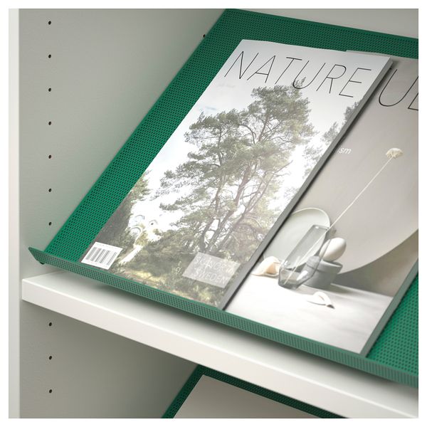 Стеллаж с наклонной полкой БИЛЛИ / БОТТНА, белый, зеленый (80x28x202 см) - фото 3