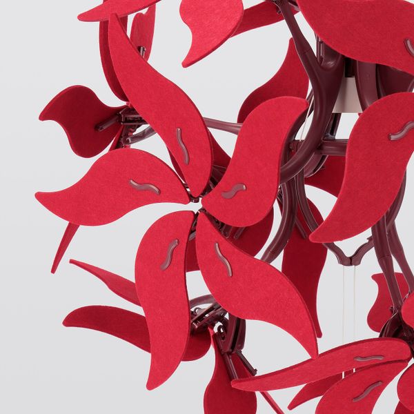 Подвесной светильник, цветок/темно-красный 43 см IKEA RAMSELE РАМСЕЛЕ 004.639.48 - схема-чертеж с размерами