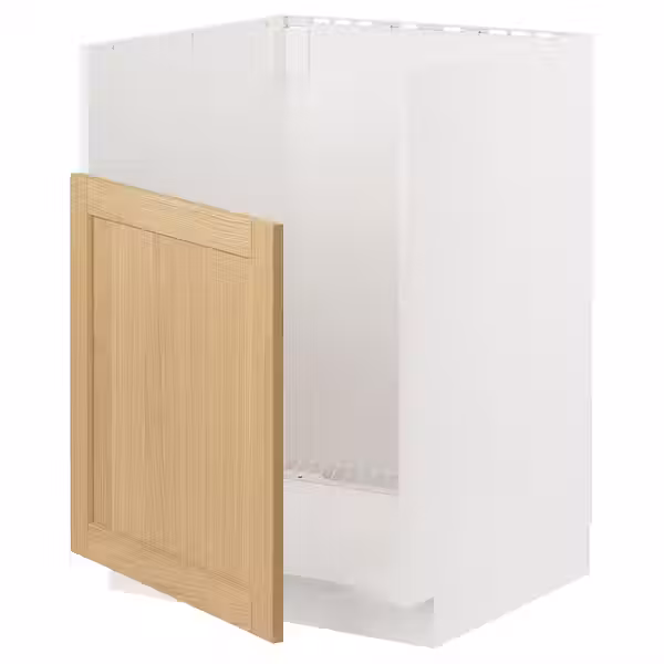 METOD Шкаф для мойки ТАЛЛШЁН - белый/Forsbacka дуб 60x60 см - фото 1