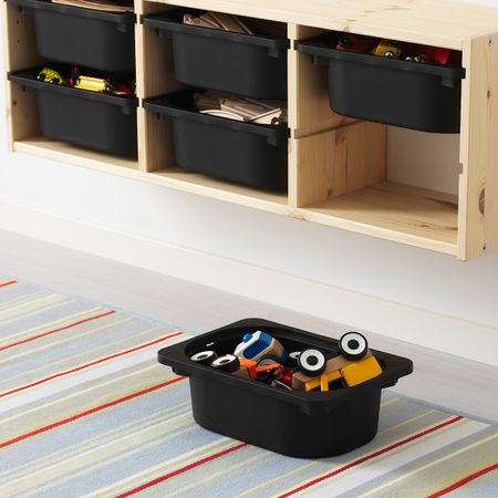 Настенный модуль для хранения, светлая беленая сосна/черный 93x21x30 см IKEA TROFAST ТРУФАСТ 892.223.85