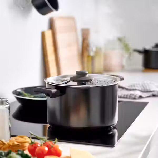 HEMLAGAD Набор кухонной посуды, 6 предм. - антипригарное покрытие чёрный - фото 4