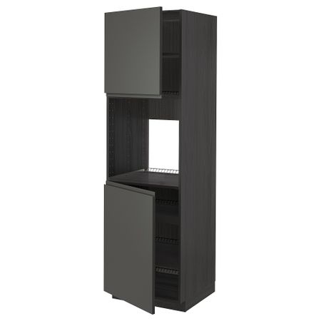 Высокий шкаф для духовки, 2 дверцы, полки, 60x60x200 cm IKEA METOD МЕТОД 894.649.30