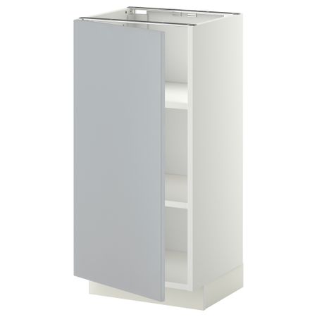 Напольный шкаф с полками МЕТОД, белый, Веддинге серый