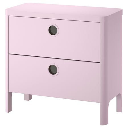 Комод с 2 ящиками, светло-розовый 80x75 см IKEA BUSUNGE БУСУНГЕ 803.658.78