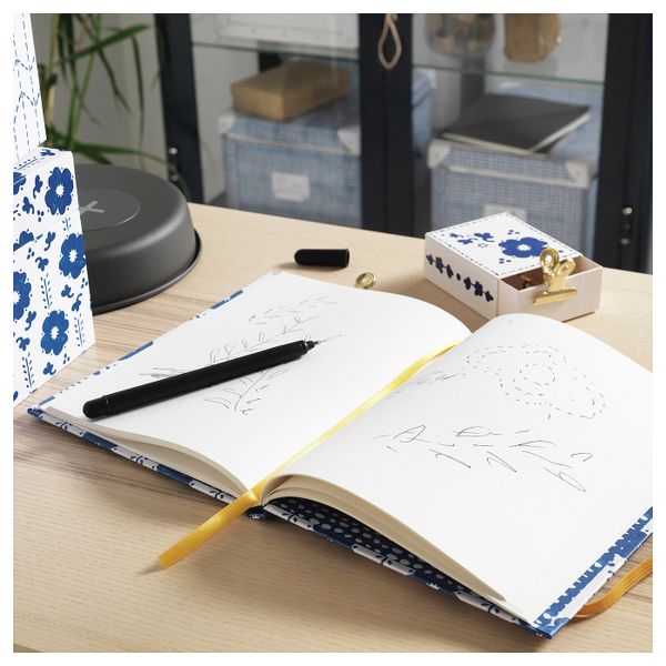 Книжка для записей, белый, синий, 20x16 см IKEA АНИЛИНАРЕ 804.279.99 - фото 2