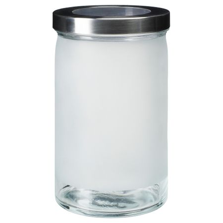 Банка с крышкой ДРОППАР, матовое стекло, нержавеющ сталь (1.8 л)