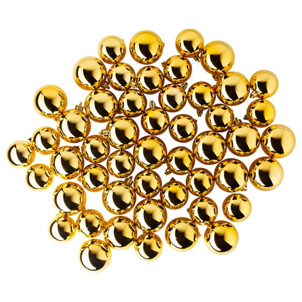 Украшение шар, 50 шт. ВИНТЕР 2016, золотой - фото 1