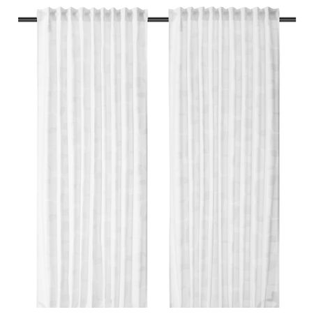Гардины, 2 шт., белый, 145x300 см IKEA APELSTÄVMAL 405.785.08