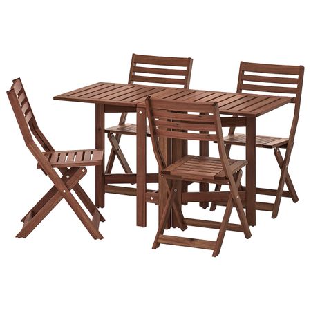 Стол + 4 складных стула, для/сада, коричневая морилка IKEA ЭПЛАРО 192.899.92