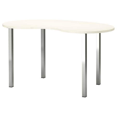 Стол ХИССМОН / ШУННЕ, белый, никелированный (140x75 см)