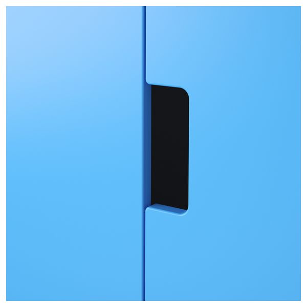 Кровать-чердак, 1 ящик, 2 дверцы СТУВА, белый, синий (207x99x193 см) - схема-чертеж с размерами