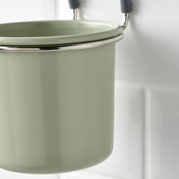 Контейнер, зеленый/никелированный 14x16 см IKEA HULTARP ГУЛЬТАРП 504.444.53 - схема-чертеж с размерами