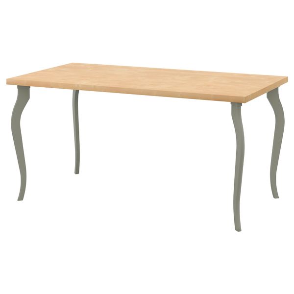 Стол ЛИННМОН / ЛАЛЛЕ, под березу, серый (150x75 см) - фото 1