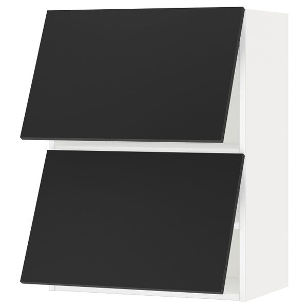 Навесной горизонтальный шкаф/2двери, белый/Юдевалла антрацит 60x80 см IKEA METOD МЕТОД 293.939.31 - схема-чертеж с размерами