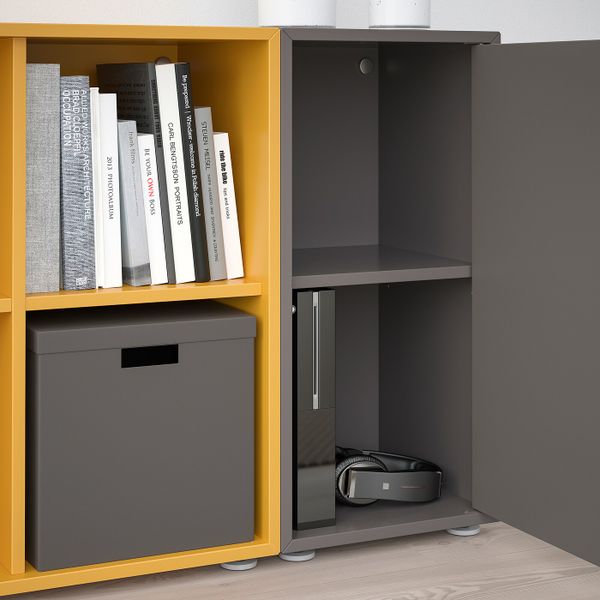 Комбинация шкафов с ножками, темно-серый/золотисто-коричневый 105x35x72 см IKEA EKET ЭКЕТ 792.864.53 - фото 3