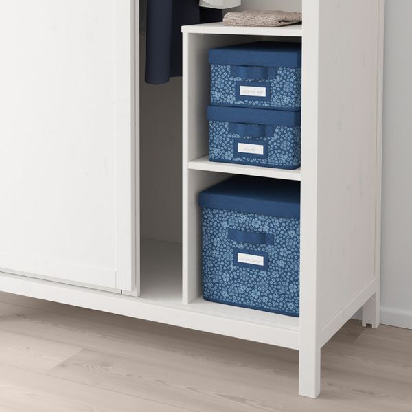 Коробка с крышкой, синий, белый 25x35x15 см IKEA СТОРСТАББЕ 303.983.53 - фото 5