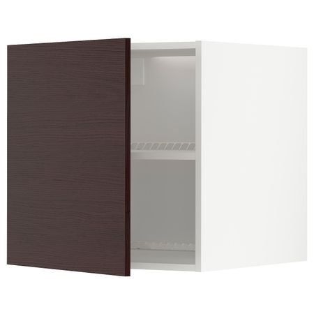 Верхний шкаф на холодильник/морозильн, белый Аскерсунд/темно-коричневый под ясень 60x60 см IKEA METOD МЕТОД 193.335.08