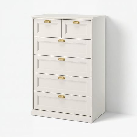 FÅGELFJÄLLET Комод с 6 ящиками - белый с оттенком 82x51x123 см