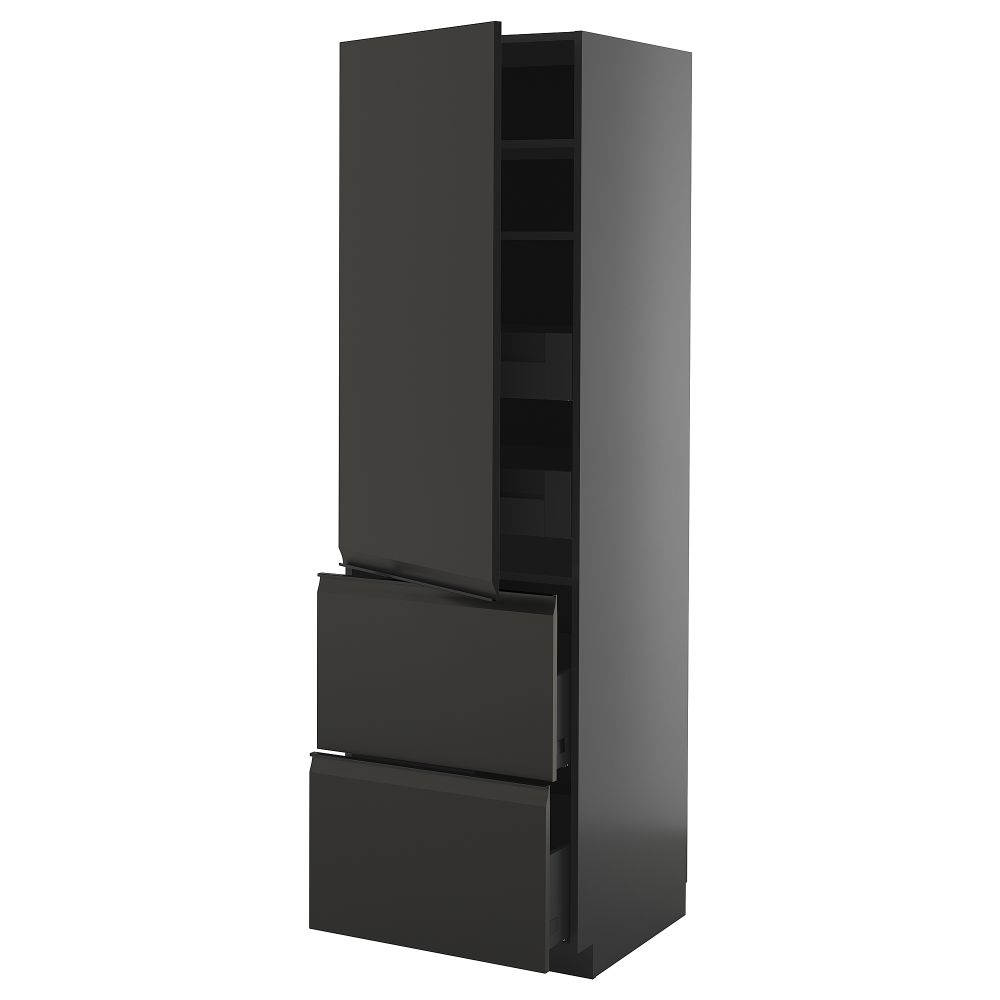 Высокий шкаф + полки, 4ящик, дверцы, 2фасада IKEA METOD МЕТОД, KNIVSHULT 495.885.55 - фото 1