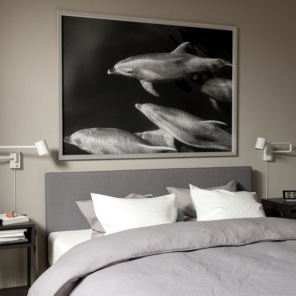 Картина с рамой, 140x100 см, дельфины, цвет алюминия IKEA BJÖRKSTA БЬЁРКСТА 994.716.09 - фото 3