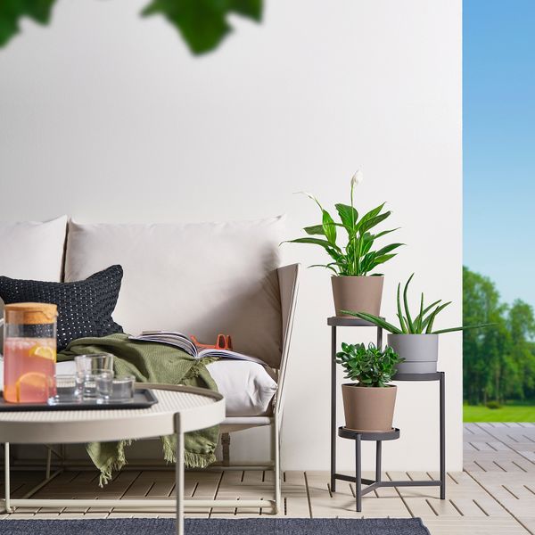 Пьедестал для цветов, для дома, улицы темно-серый, 58 см IKEA OLIVBLAD ОЛИВБЛАД 405.855.75 - фото 2