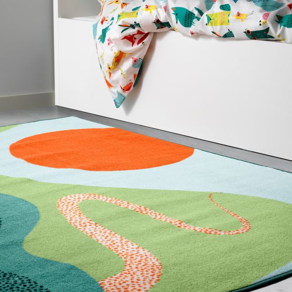 Ковер, короткий ворс, разноцветный, 120x160 см IKEA ЛАТТО 303.578.09 - схема-чертеж с размерами