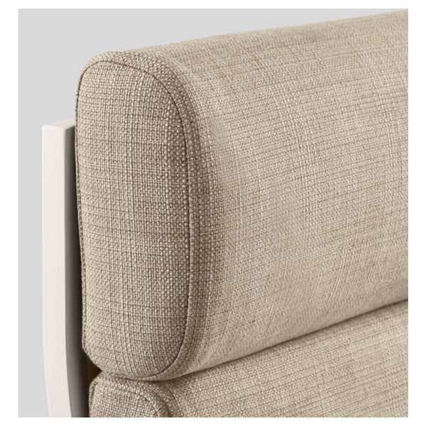 Кресло ПОЭНГ, белый, Исунда бежевый - фото 4