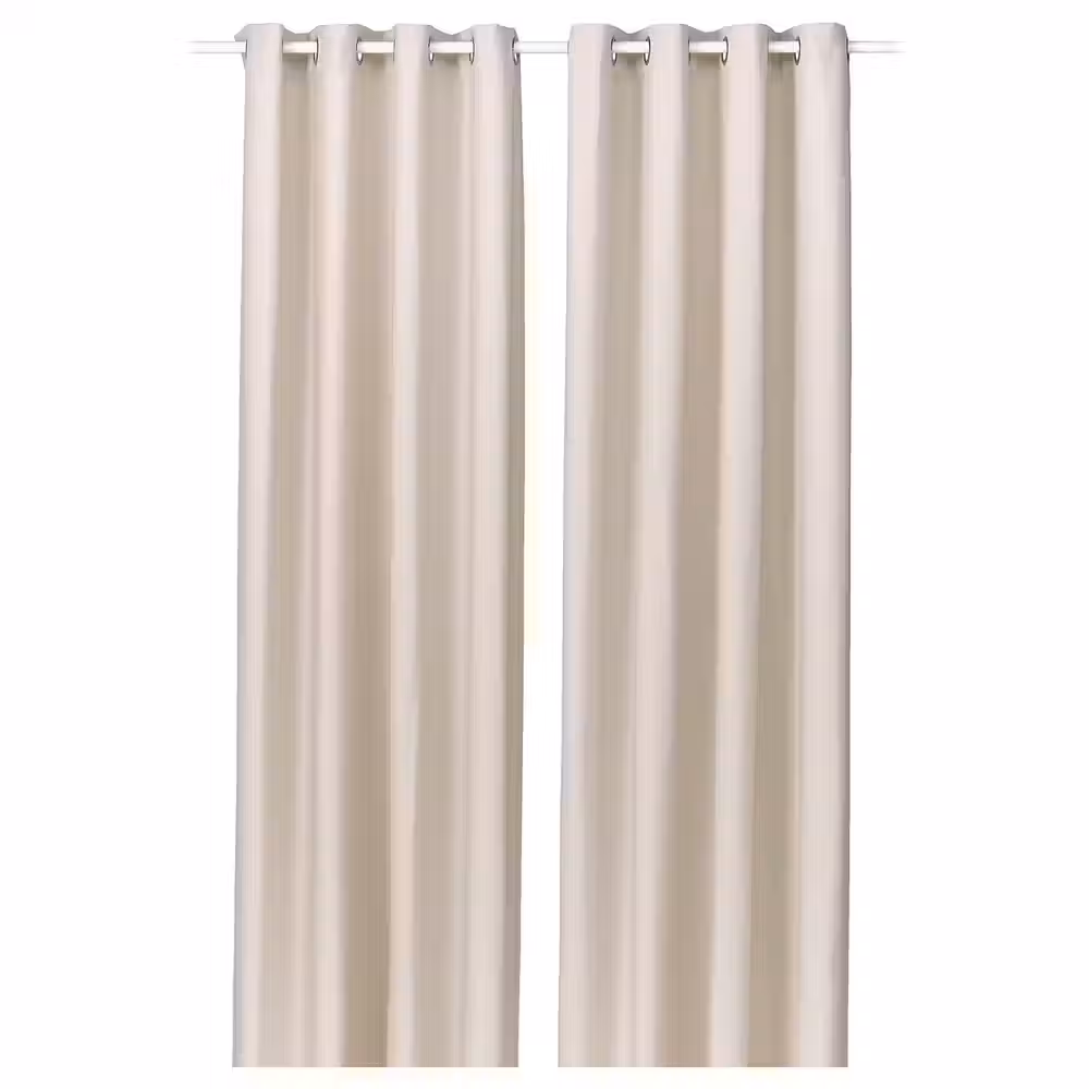 GINSTMOTT ГИНСТМОТТ Гардины, 2 шт. - бежевый/с петельками 145x300 см - фото 1